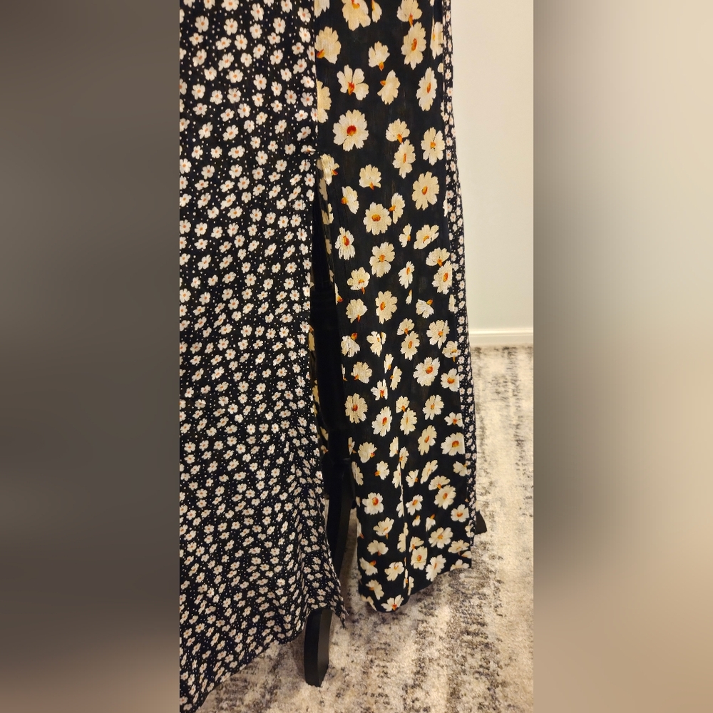 Free People Maxi  Floral Dress in Black and Cream,Size L. - Picture 5 of 16